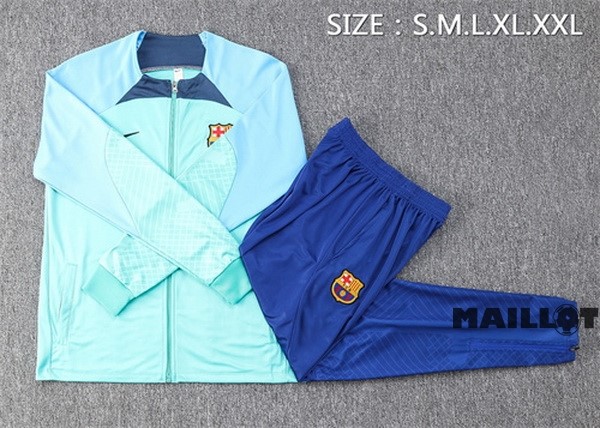 Foot Maillot Pas Cher Ensemble Complet Ropa Deportiva Con Cremallera Larga Barcelona 2022 2023 Bleu