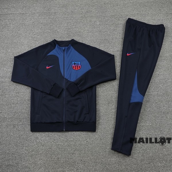 Foot Maillot Pas Cher Ensemble Complet Ropa Deportiva Con Cremallera Larga Barcelona 2022 2023 Bleu Marine