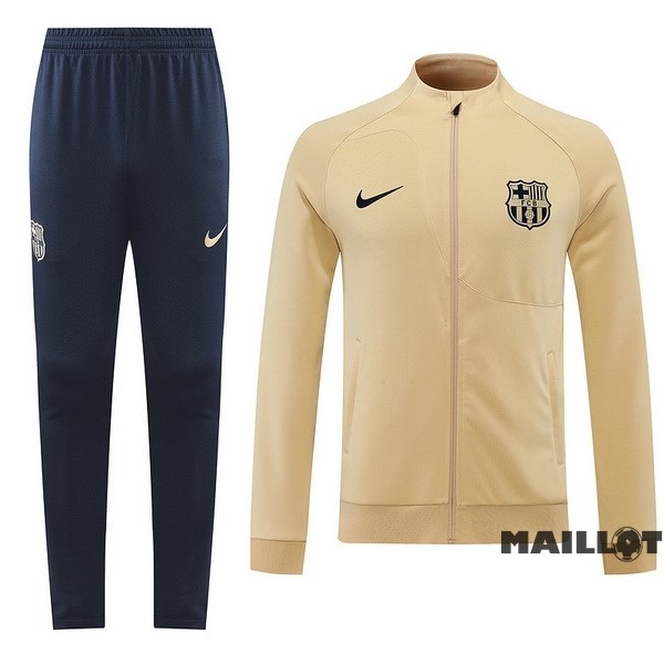 Foot Maillot Pas Cher Ensemble Complet Ropa Deportiva Con Cremallera Larga Barcelona 2022 2023 Bleu Marine