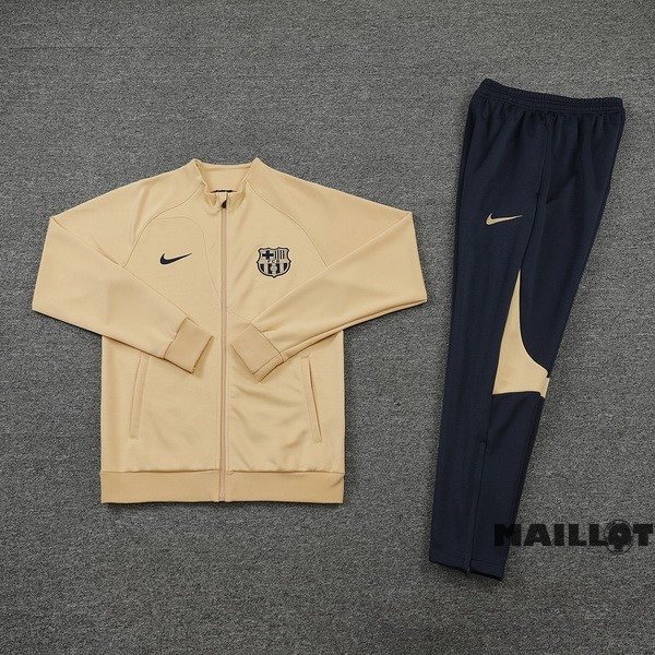Foot Maillot Pas Cher Ensemble Complet Ropa Deportiva Con Cremallera Larga Barcelona 2022 2023 Bleu Marine