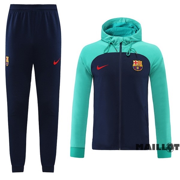 Foot Maillot Pas Cher Ensemble Complet Ropa Deportiva Con Cremallera Larga Barcelona 2022 2023 Bleu