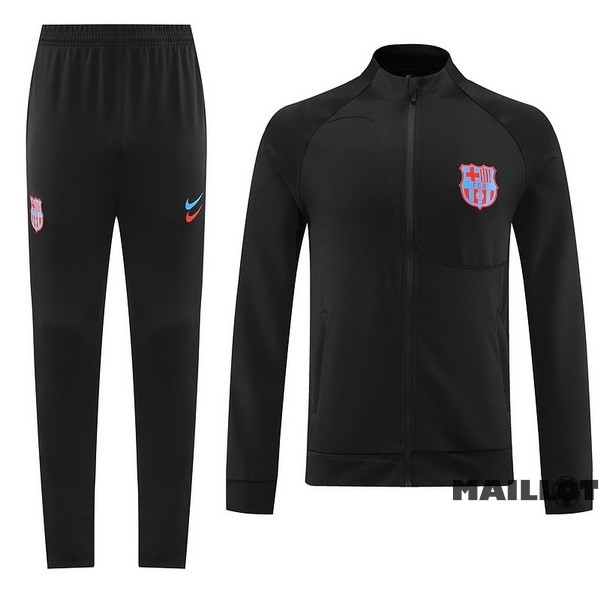 Foot Maillot Pas Cher Ensemble Complet Ropa Deportiva Con Cremallera Larga Barcelona 2022 2023 Noir