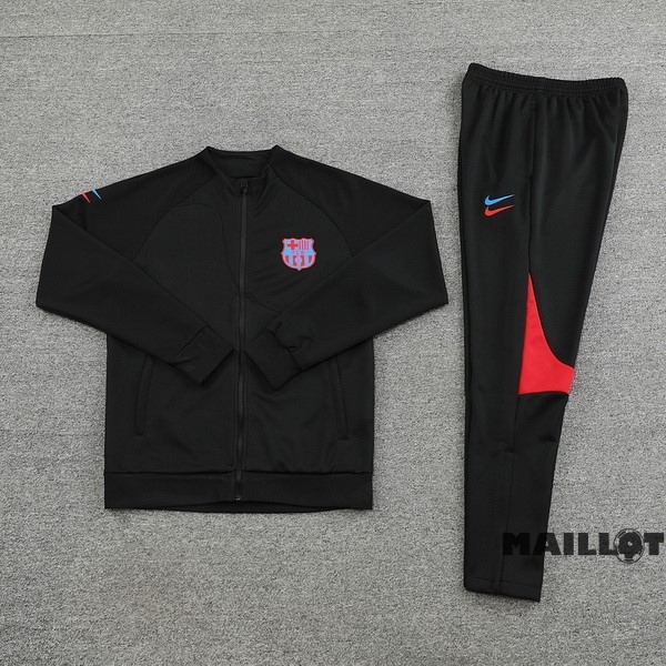 Foot Maillot Pas Cher Ensemble Complet Ropa Deportiva Con Cremallera Larga Barcelona 2022 2023 Noir