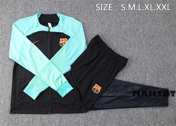 Foot Maillot Pas Cher Ensemble Complet Ropa Deportiva Con Cremallera Larga Barcelona 2022 2023 Noir Vert