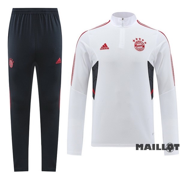 Foot Maillot Pas Cher Ensemble Complet Ropa Deportiva Con Cremallera Larga Bayern Múnich 2022 2023 Blanc