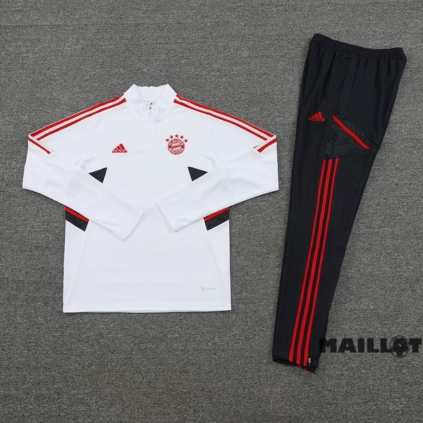 Foot Maillot Pas Cher Ensemble Complet Ropa Deportiva Con Cremallera Larga Bayern Múnich 2022 2023 Blanc