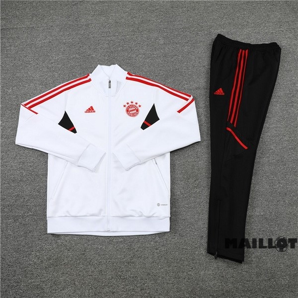 Foot Maillot Pas Cher Ensemble Complet Ropa Deportiva Con Cremallera Larga Bayern Múnich 2022 2023 Blanc