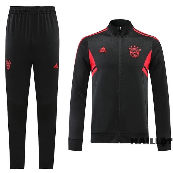 Foot Maillot Pas Cher Ensemble Complet Ropa Deportiva Con Cremallera Larga Bayern Múnich 2022 2023 Gris I Rouge