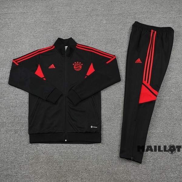 Foot Maillot Pas Cher Ensemble Complet Ropa Deportiva Con Cremallera Larga Bayern Múnich 2022 2023 Gris I Rouge
