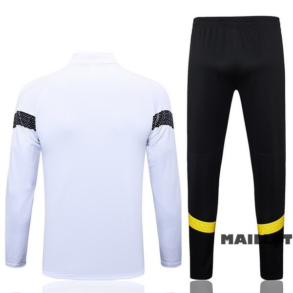 Foot Maillot Pas Cher Ensemble Complet Ropa Deportiva Con Cremallera Larga Borussia Dortmund 2022 2023 Blanc Noir