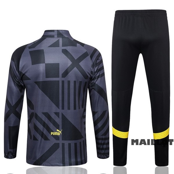 Foot Maillot Pas Cher Ensemble Complet Ropa Deportiva Con Cremallera Larga Borussia Dortmund 2022 2023 Gris