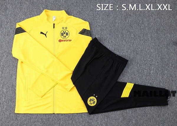 Foot Maillot Pas Cher Ensemble Complet Ropa Deportiva Con Cremallera Larga Borussia Dortmund 2022 2023 Jaune Noir