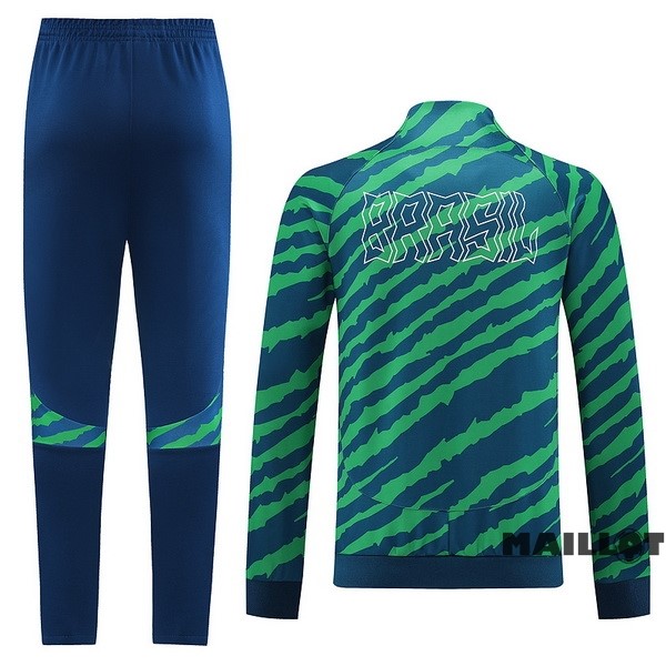 Foot Maillot Pas Cher Ensemble Complet Ropa Deportiva Con Cremallera Larga Brésil 2022 Vert