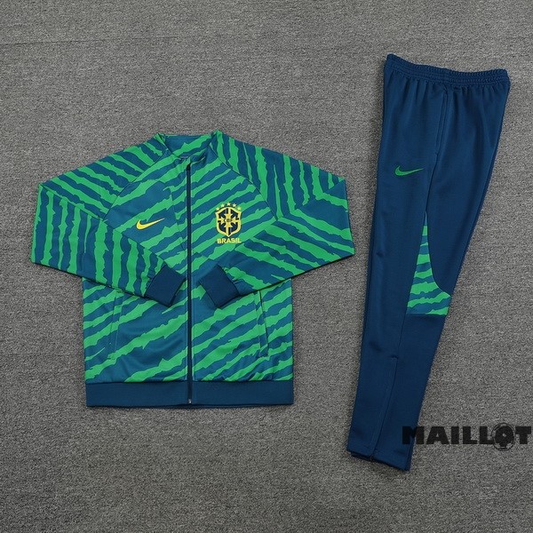 Foot Maillot Pas Cher Ensemble Complet Ropa Deportiva Con Cremallera Larga Brésil 2022 Vert