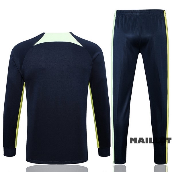 Foot Maillot Pas Cher Ensemble Complet Ropa Deportiva Con Cremallera Larga Brésil 2023 Bleu Marine Vert