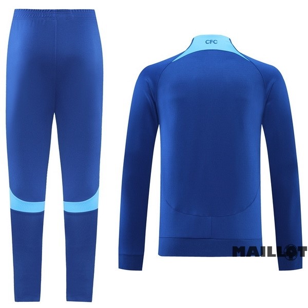 Foot Maillot Pas Cher Ensemble Complet Ropa Deportiva Con Cremallera Larga Chelsea 2022 2023 Bleu