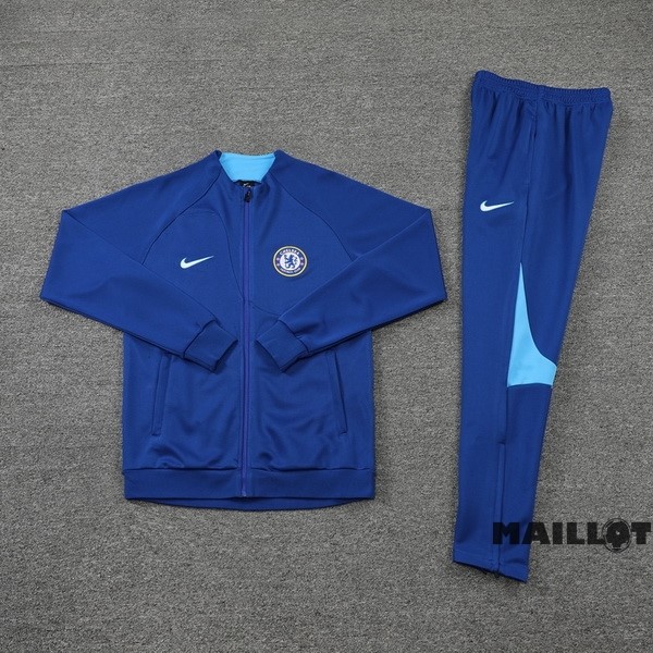 Foot Maillot Pas Cher Ensemble Complet Ropa Deportiva Con Cremallera Larga Chelsea 2022 2023 Bleu