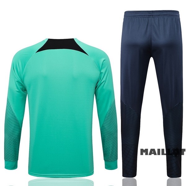 Foot Maillot Pas Cher Ensemble Complet Ropa Deportiva Con Cremallera Larga Chelsea 2022 2023 Vert Bleu