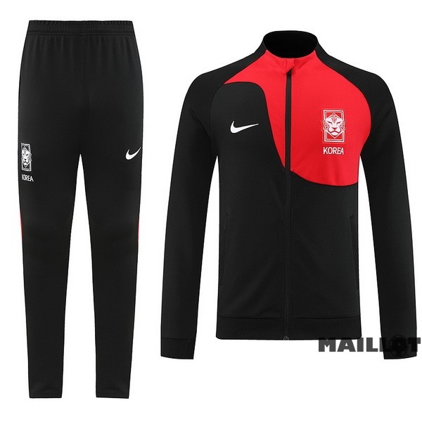 Foot Maillot Pas Cher Ensemble Complet Ropa Deportiva Con Cremallera Larga Corée 2022 Noir Rouge