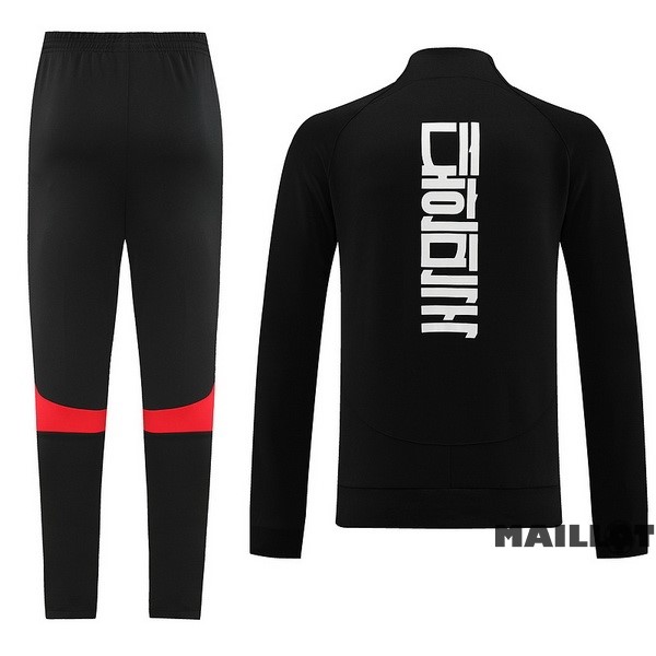 Foot Maillot Pas Cher Ensemble Complet Ropa Deportiva Con Cremallera Larga Corée 2022 Noir Rouge