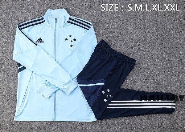 Foot Maillot Pas Cher Ensemble Complet Ropa Deportiva Con Cremallera Larga Cruzeiro 2022 2023 Bleu Clair