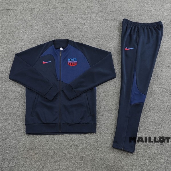 Foot Maillot Pas Cher Ensemble Complet Ropa Deportiva Con Cremallera Larga Enfant Barcelona 2022 2023 Bleu I Marine