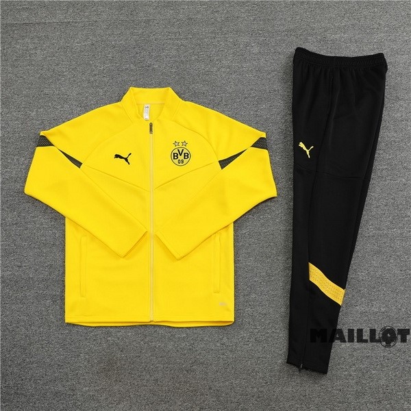 Foot Maillot Pas Cher Ensemble Complet Ropa Deportiva Con Cremallera Larga Enfant Borussia Dortmund 2022 2023 Jaune