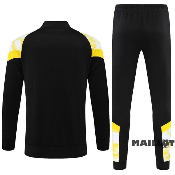 Foot Maillot Pas Cher Ensemble Complet Ropa Deportiva Con Cremallera Larga Enfant Borussia Dortmund 2022 2023 Noir Jaune