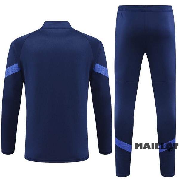 Foot Maillot Pas Cher Ensemble Complet Ropa Deportiva Con Cremallera Larga Enfant Italie 2022 Bleu I Marine