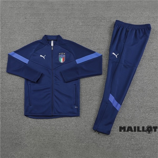 Foot Maillot Pas Cher Ensemble Complet Ropa Deportiva Con Cremallera Larga Enfant Italie 2022 Bleu I Marine
