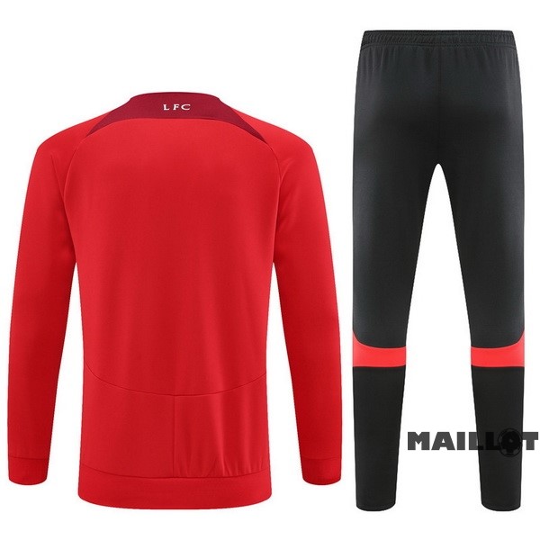 Foot Maillot Pas Cher Ensemble Complet Ropa Deportiva Con Cremallera Larga Enfant Liverpool 2022 2023 Rouge Noir