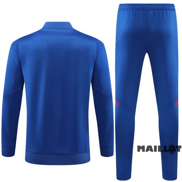 Foot Maillot Pas Cher Ensemble Complet Ropa Deportiva Con Cremallera Larga Enfant Lyon 2022 2023 Bleu