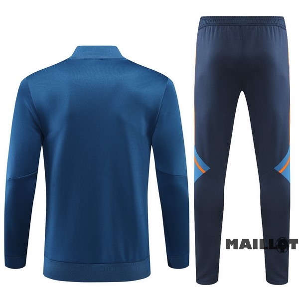 Foot Maillot Pas Cher Ensemble Complet Ropa Deportiva Con Cremallera Larga Enfant Manchester United 2022 2023 Bleu