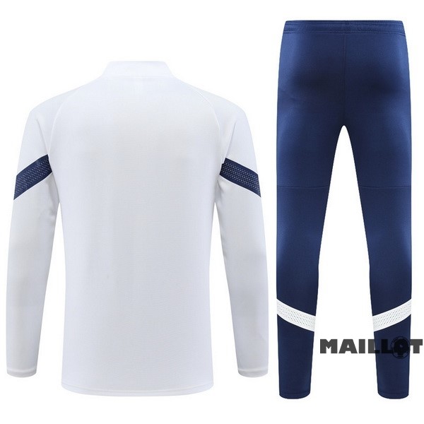 Foot Maillot Pas Cher Ensemble Complet Ropa Deportiva Con Cremallera Larga Enfant Marsella 2022 2023 Blanc I Bleu Marine