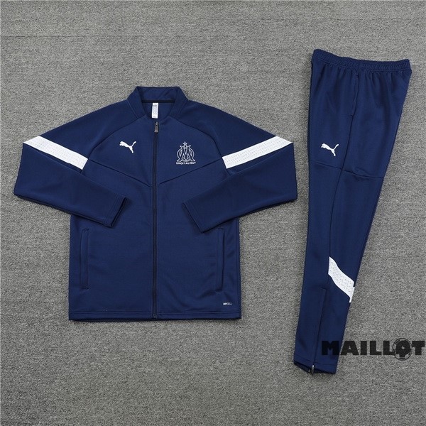 Foot Maillot Pas Cher Ensemble Complet Ropa Deportiva Con Cremallera Larga Enfant Marsella 2022 2023 Bleu Marine