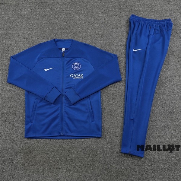 Foot Maillot Pas Cher Ensemble Complet Ropa Deportiva Con Cremallera Larga Enfant Paris Saint Germain 2022 2023 I Bleu