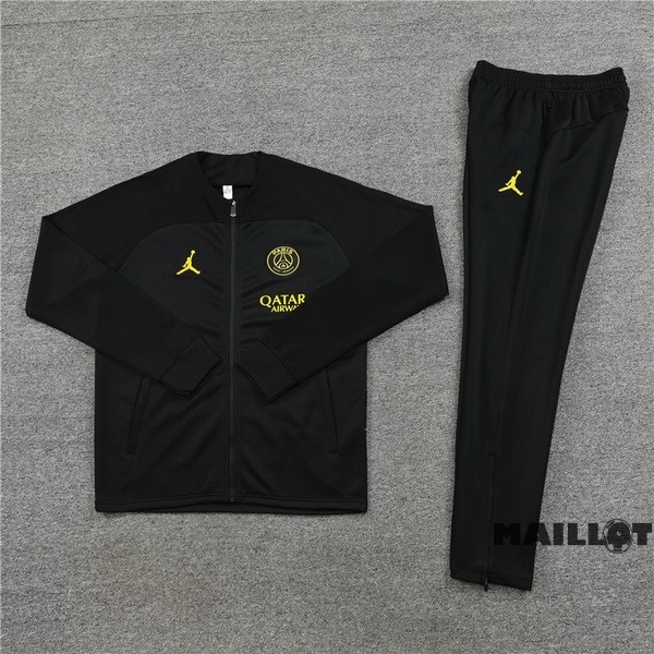 Foot Maillot Pas Cher Ensemble Complet Ropa Deportiva Con Cremallera Larga Enfant Paris Saint Germain 2022 2023 Noir