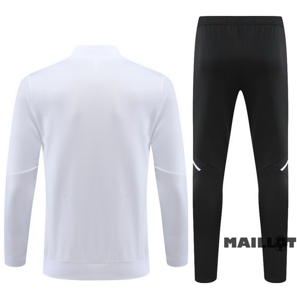 Foot Maillot Pas Cher Ensemble Complet Ropa Deportiva Con Cremallera Larga Enfant Real Madrid 2022 2023 Blanc I Noir