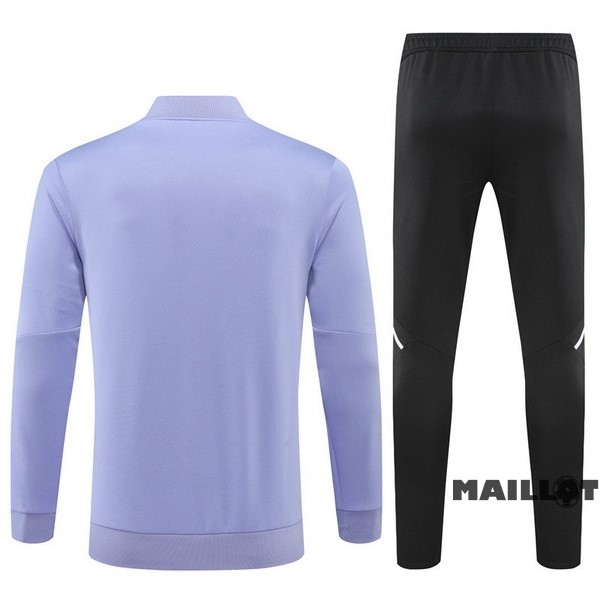 Foot Maillot Pas Cher Ensemble Complet Ropa Deportiva Con Cremallera Larga Enfant Real Madrid 2022 2023 Purpura Noir