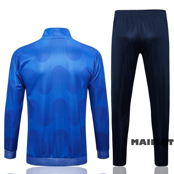 Foot Maillot Pas Cher Ensemble Complet Ropa Deportiva Con Cremallera Larga Espagne 2022 Bleu