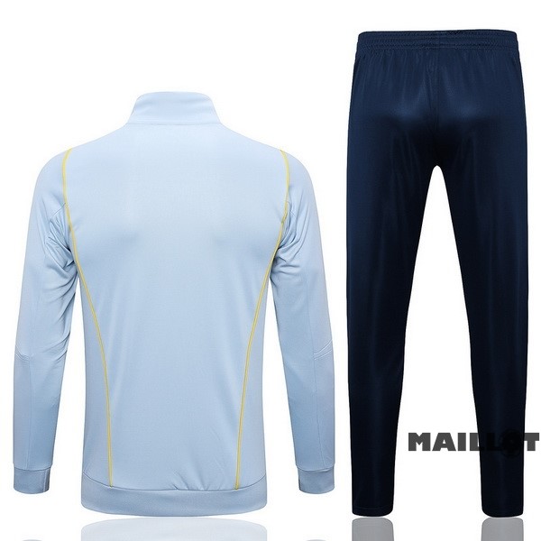 Foot Maillot Pas Cher Ensemble Complet Ropa Deportiva Con Cremallera Larga Espagne 2022 Bleu