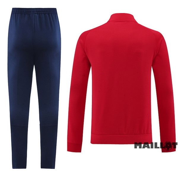 Foot Maillot Pas Cher Ensemble Complet Ropa Deportiva Con Cremallera Larga Espagne 2022 Rouge Bleu