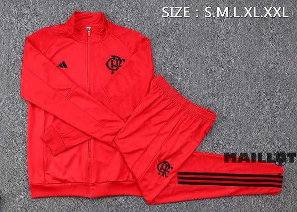 Foot Maillot Pas Cher Ensemble Complet Ropa Deportiva Con Cremallera Larga Flamengo 2023 2024 Rouge