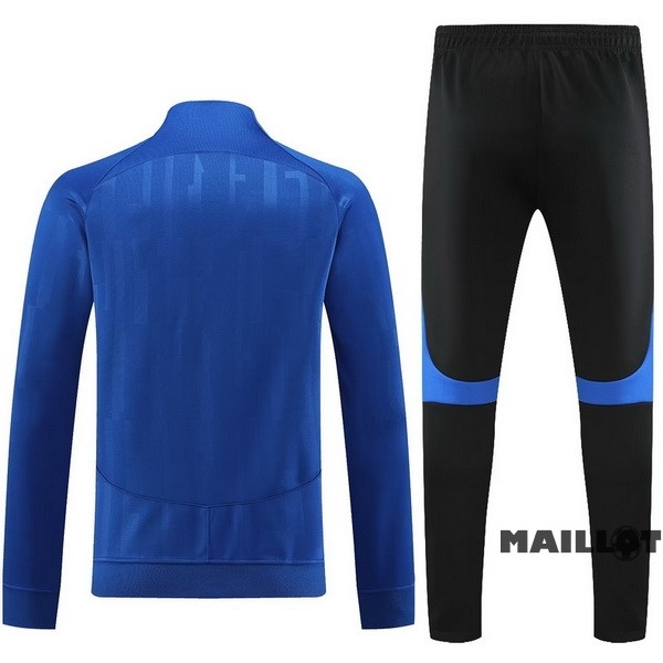 Foot Maillot Pas Cher Ensemble Complet Ropa Deportiva Con Cremallera Larga Inter Milán 2023 2024 Bleu Noir