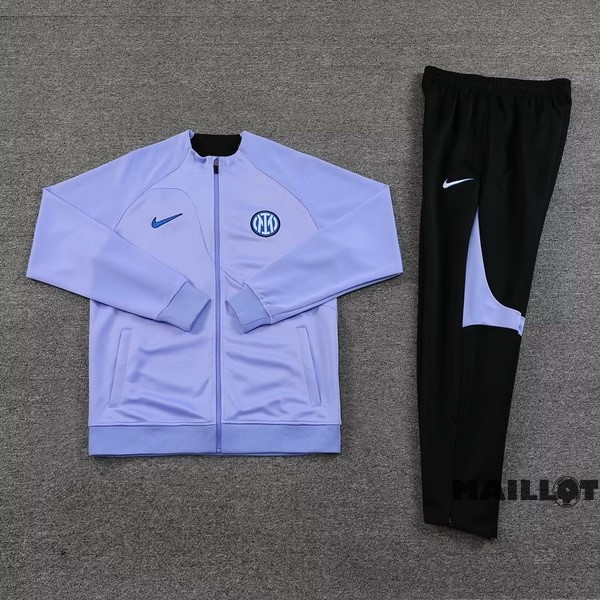 Foot Maillot Pas Cher Ensemble Complet Ropa Deportiva Con Cremallera Larga Inter Milán 2023 2024 Purpura Noir