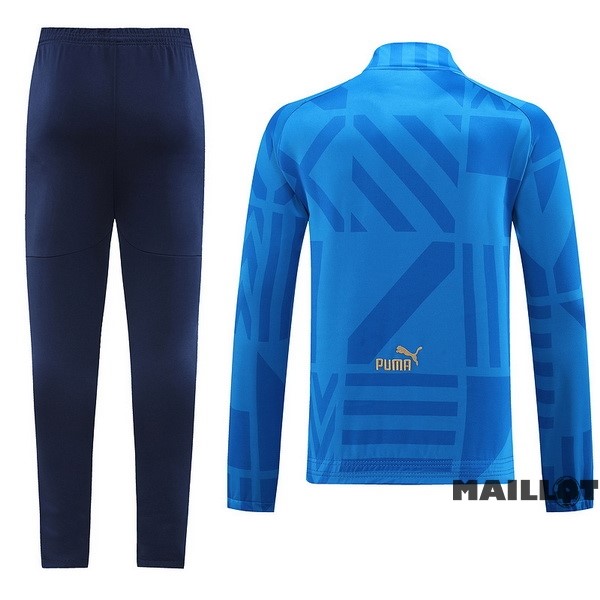 Foot Maillot Pas Cher Ensemble Complet Ropa Deportiva Con Cremallera Larga Italie 2022 Bleu