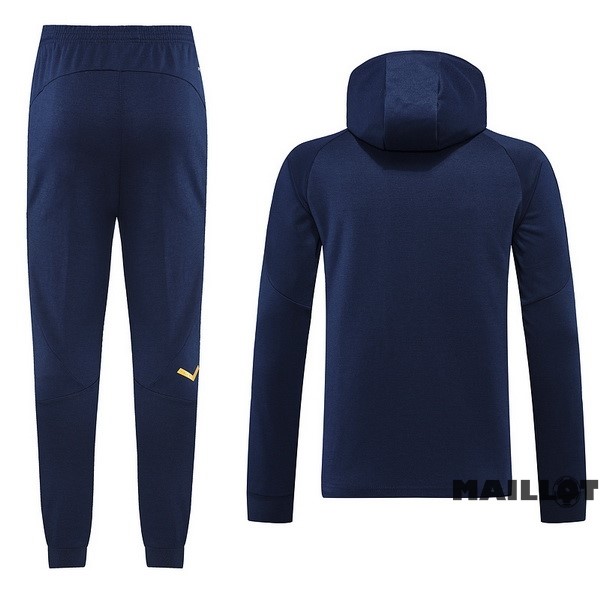 Foot Maillot Pas Cher Ensemble Complet Ropa Deportiva Con Cremallera Larga Italie 2022 Bleu Marine