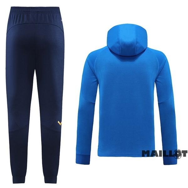 Foot Maillot Pas Cher Ensemble Complet Ropa Deportiva Con Cremallera Larga Italie 2022 II Bleu