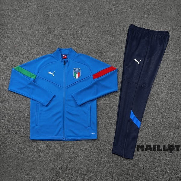 Foot Maillot Pas Cher Ensemble Complet Ropa Deportiva Con Cremallera Larga Italie 2022 I Bleu