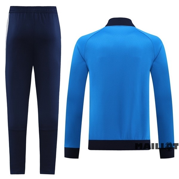 Foot Maillot Pas Cher Ensemble Complet Ropa Deportiva Con Cremallera Larga Italie 2023 Bleu